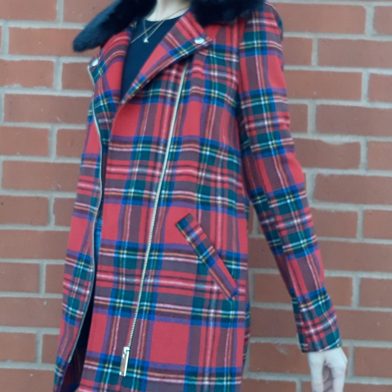 Womens Jacket River Island Check Coat River Island Check Belted - Main Image