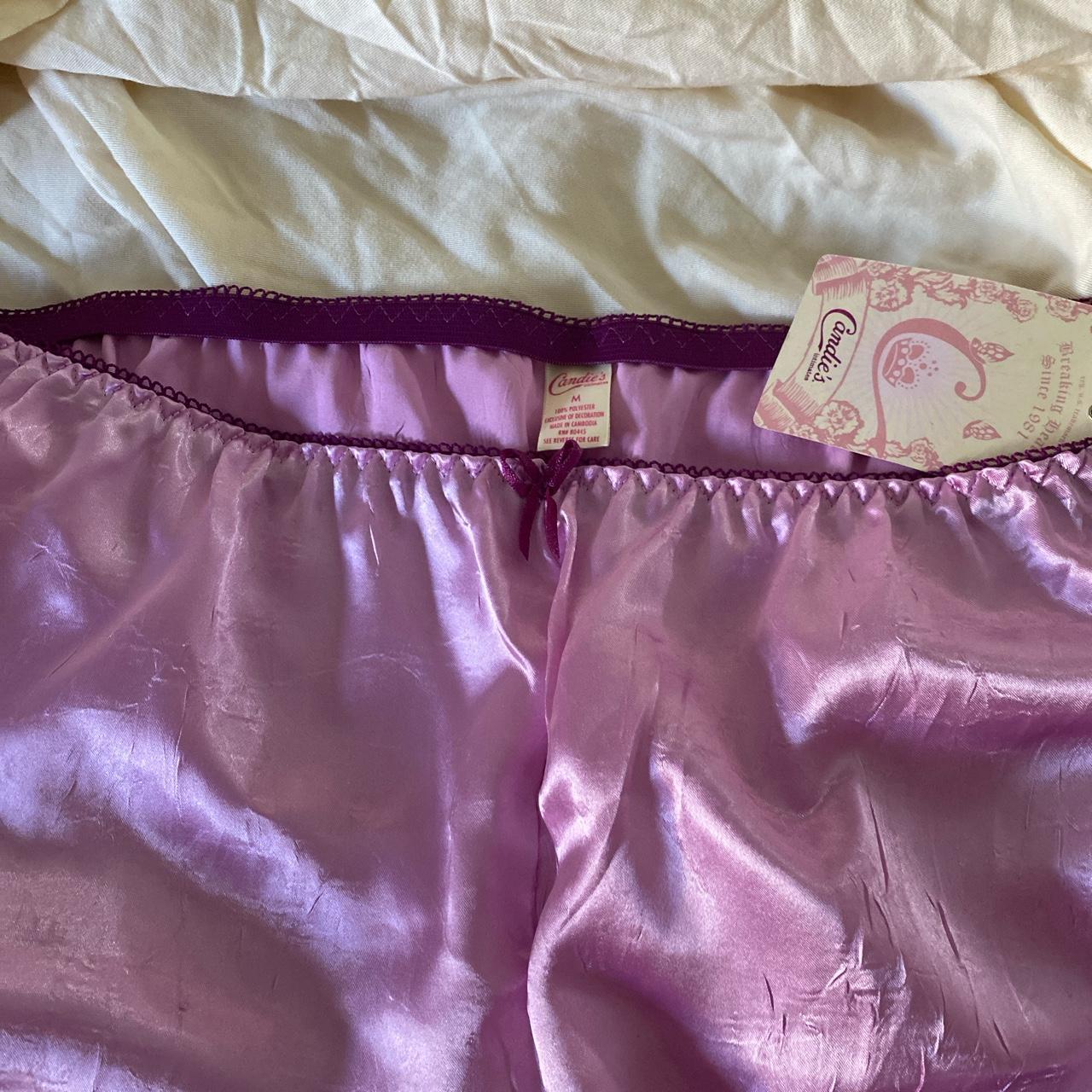 pink-purpleish pants with purple trim- size M brand:... - Depop