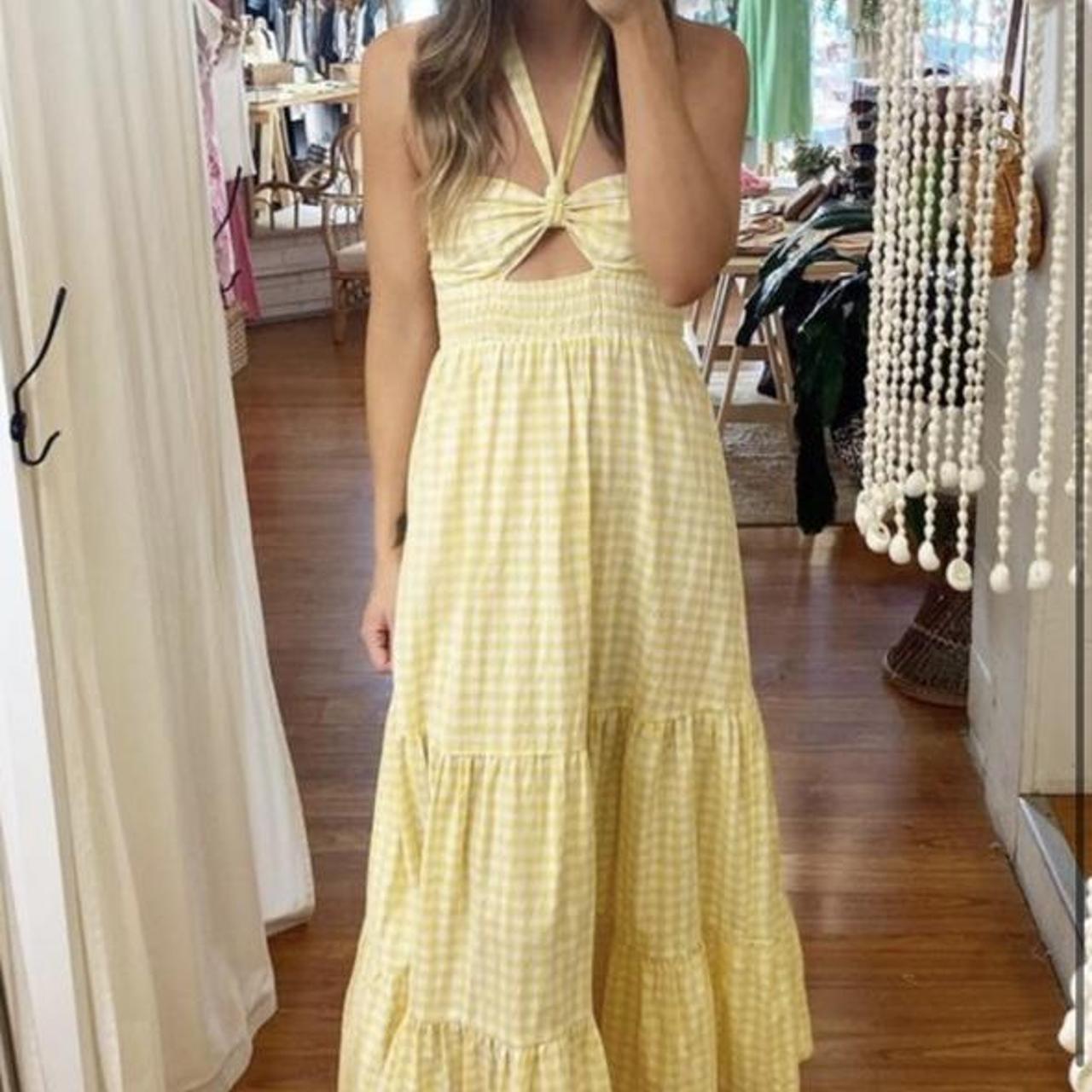 Yellow Gingham dress Fit size 810 ginghamdress... Depop