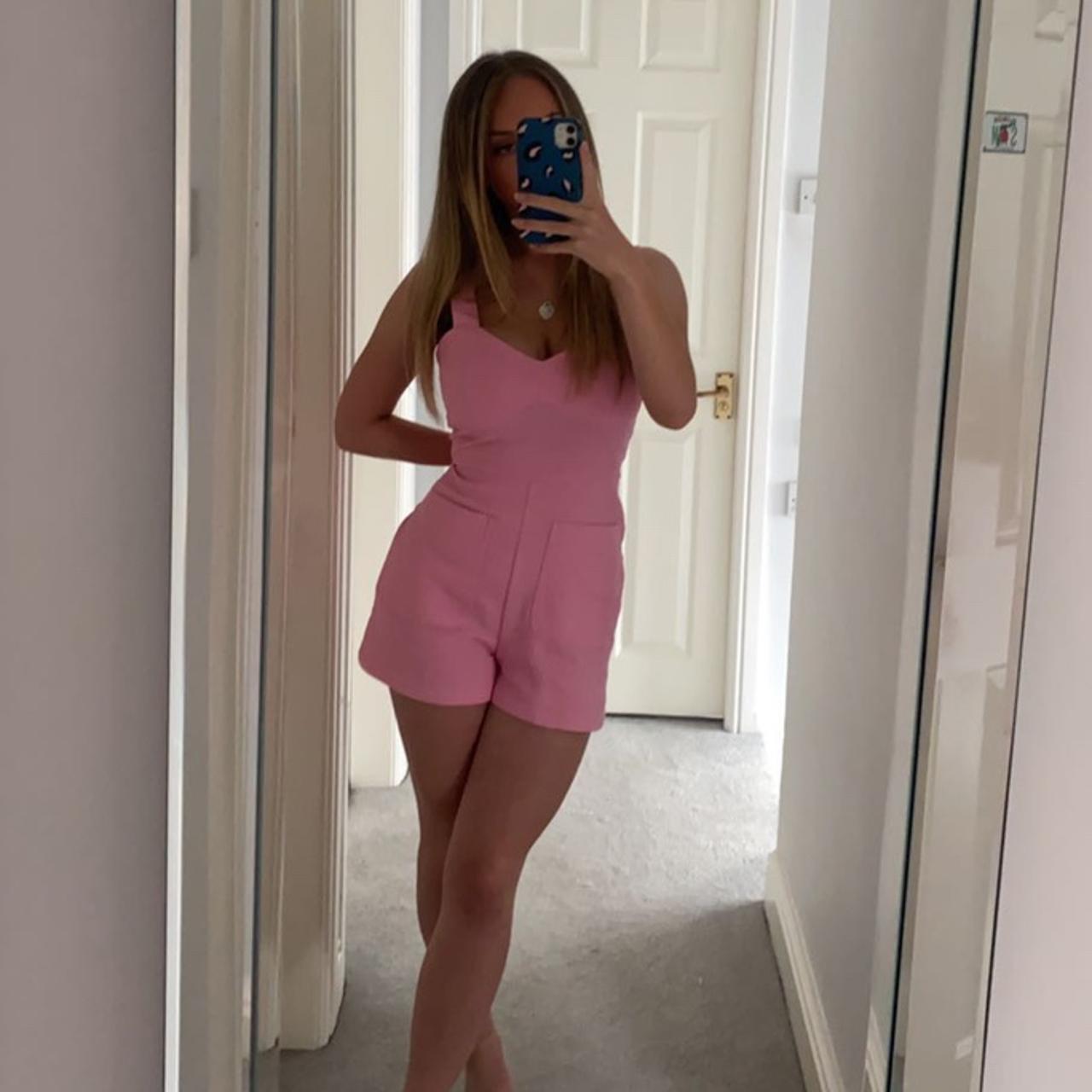 pink zara playsuit