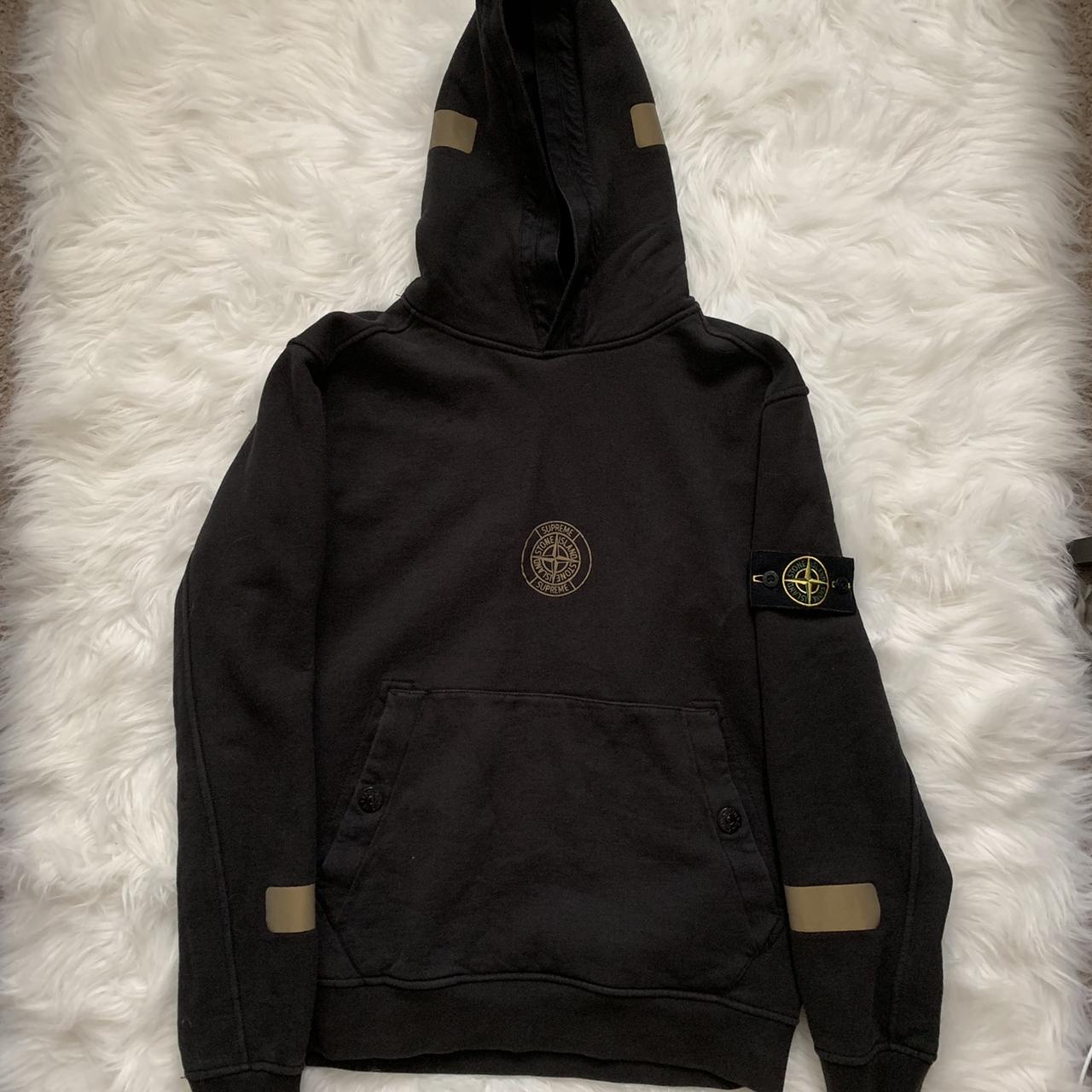 Supreme stone island hot sale hoodie black