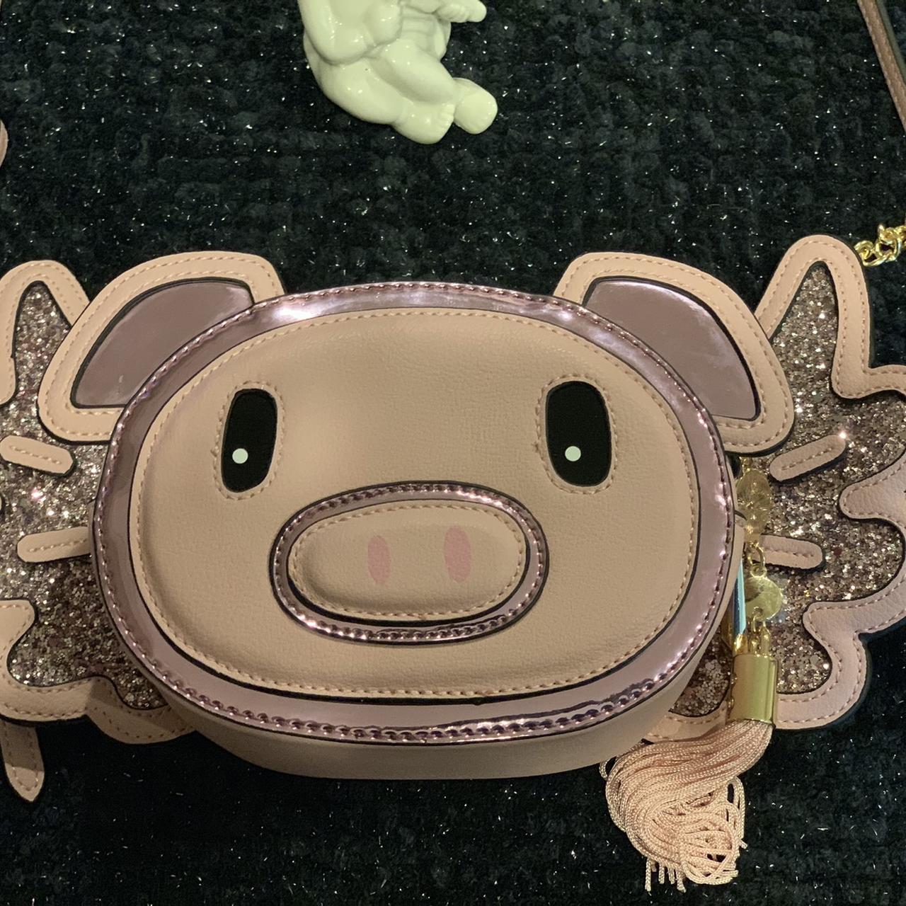 Aldo pink flying pig leather crossbody bag with gold