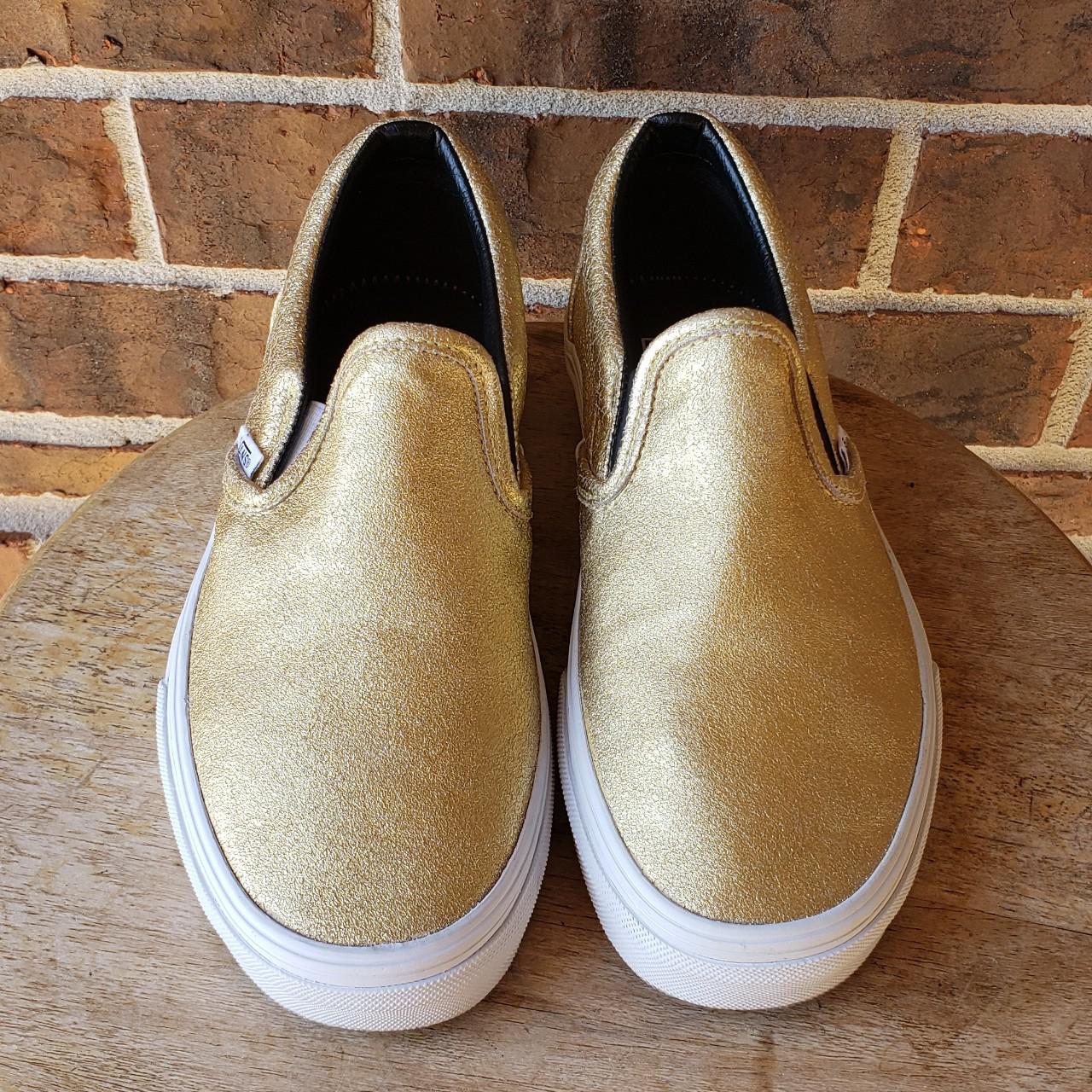 Vans Women's White and Gold Trainers (2)