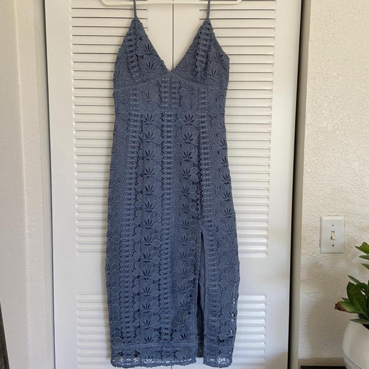 Lovers + Friends Blue MIDI Dress Size S Back zipper... - Depop