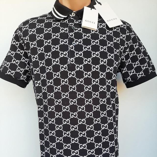 Gucci Men's Monogram GG Short Sleeve Polo Shirt