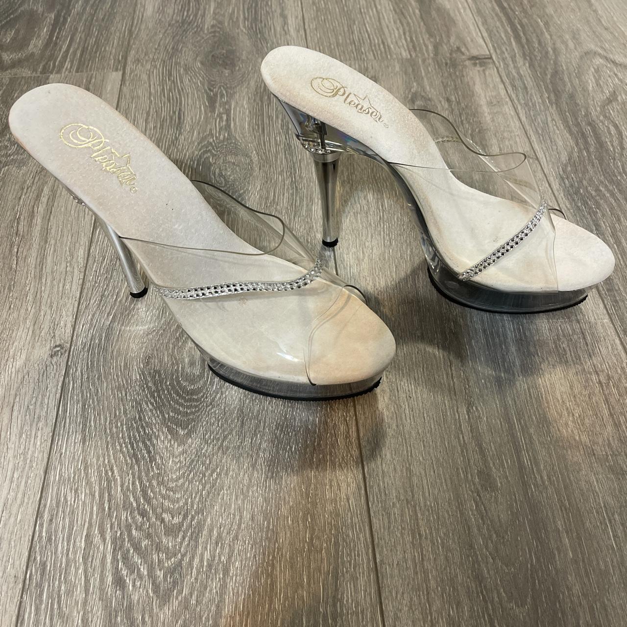 Size 12 sales women's clear heels