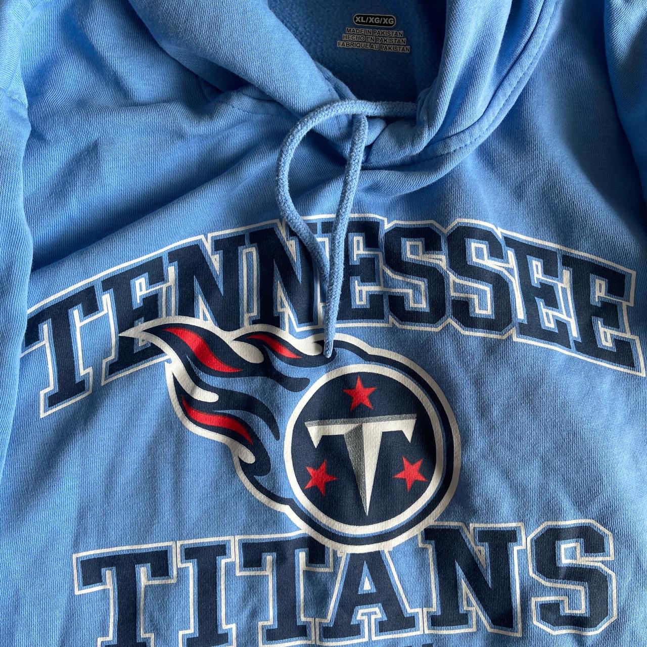 Tennessee Titans Hoodie Mens Large Blue Gray Fleece - Depop