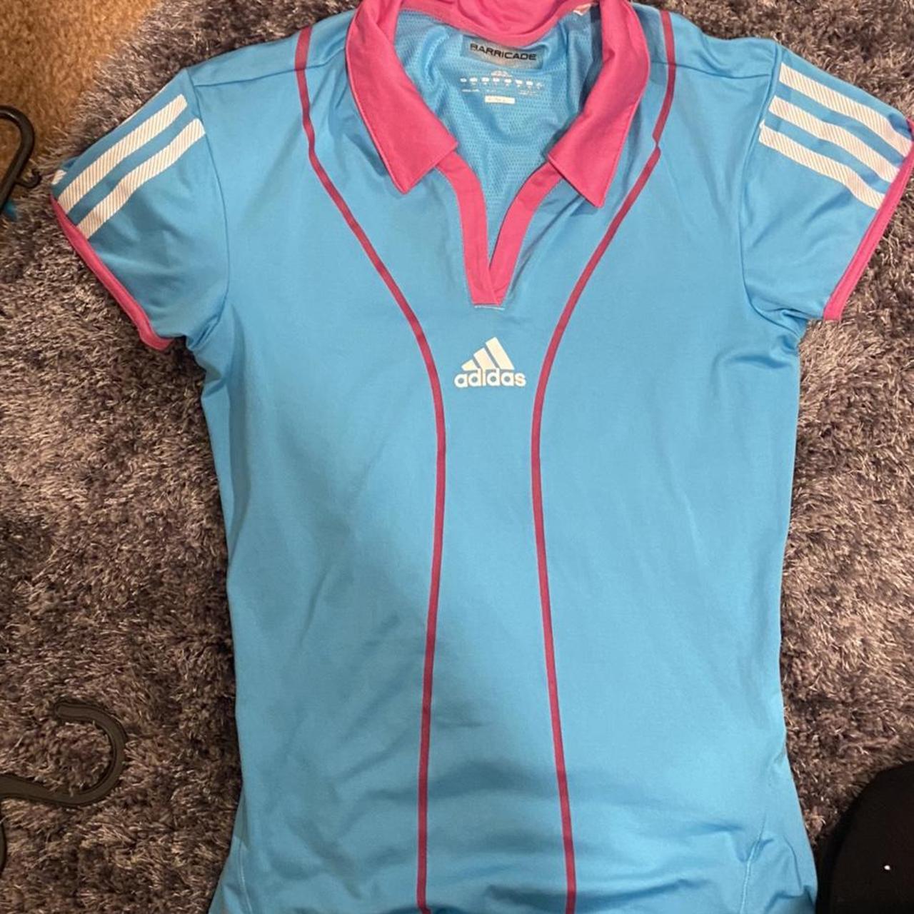 Vintage retro Adidas sports collar top, never worn ,... - Depop