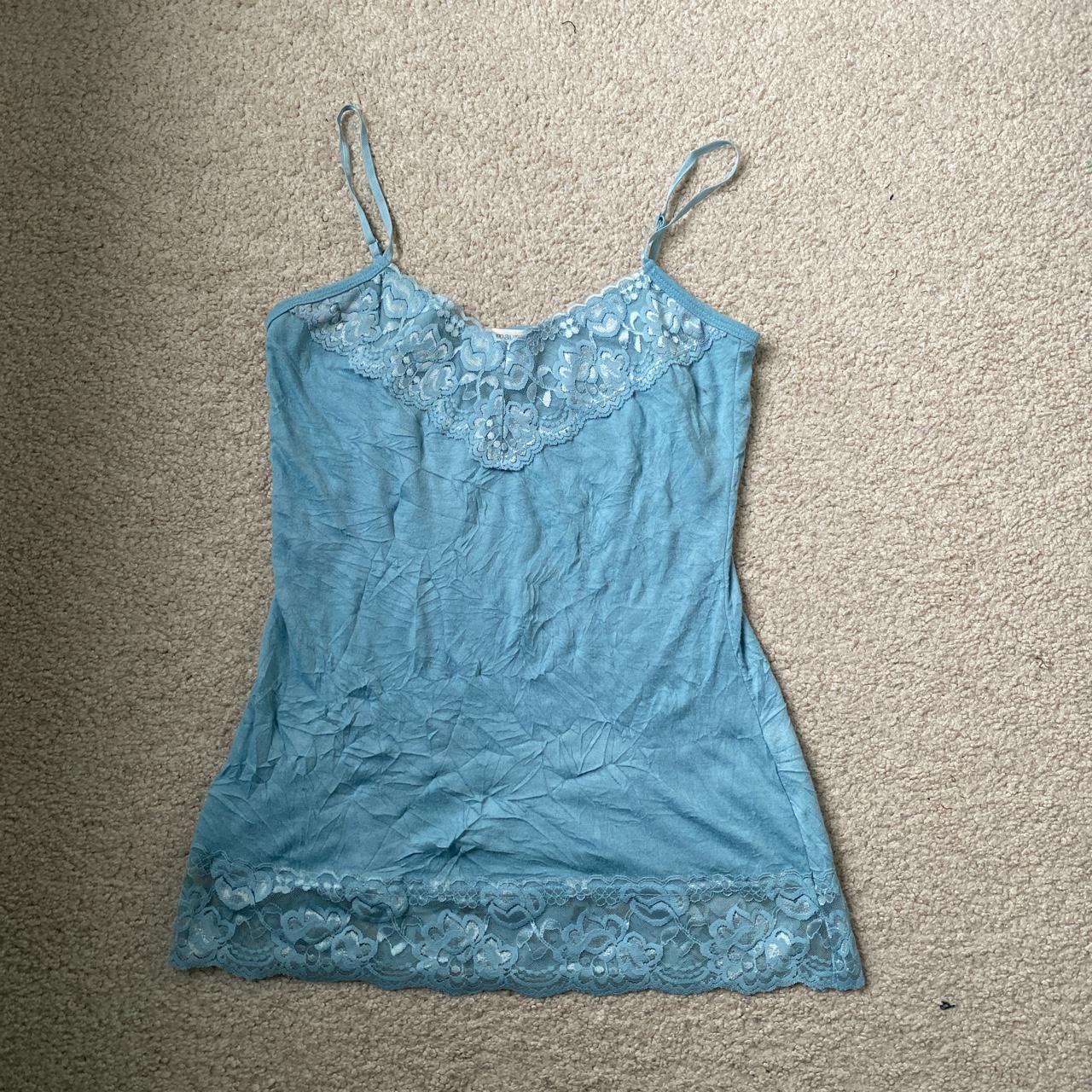 🍄y2k aqua fairy crinkle cami/tank top! 🍄great for... - Depop