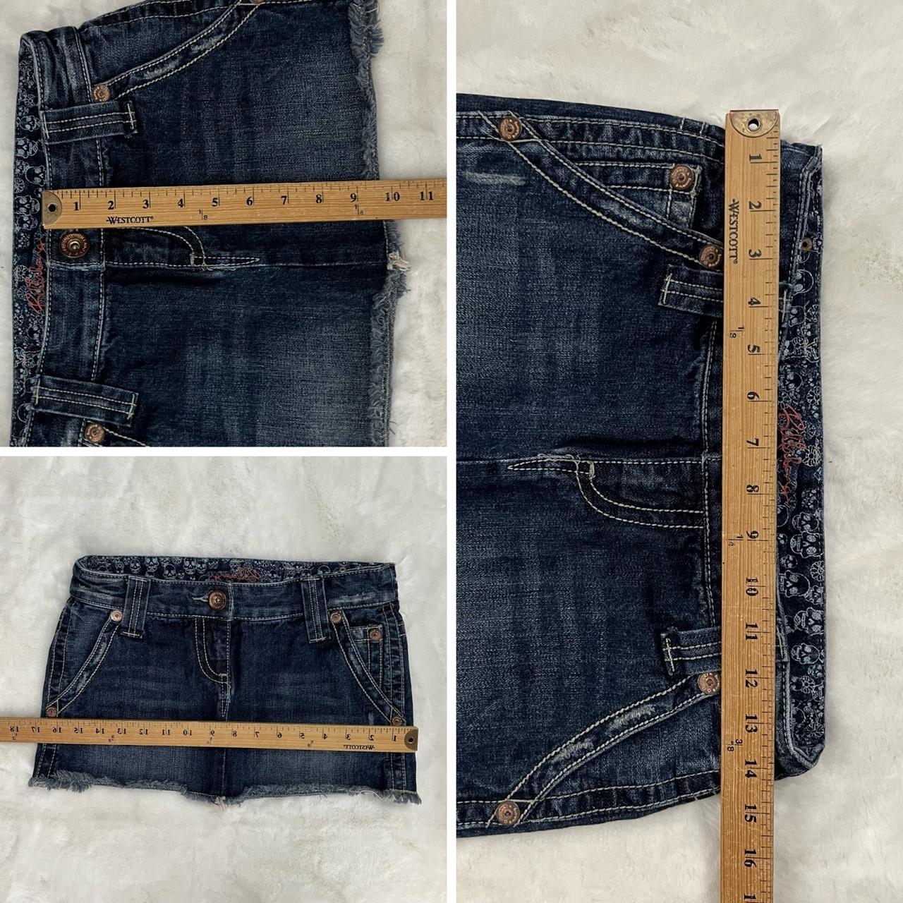 Y2K fairy grunge mall goth micro mini denim skirt... - Depop