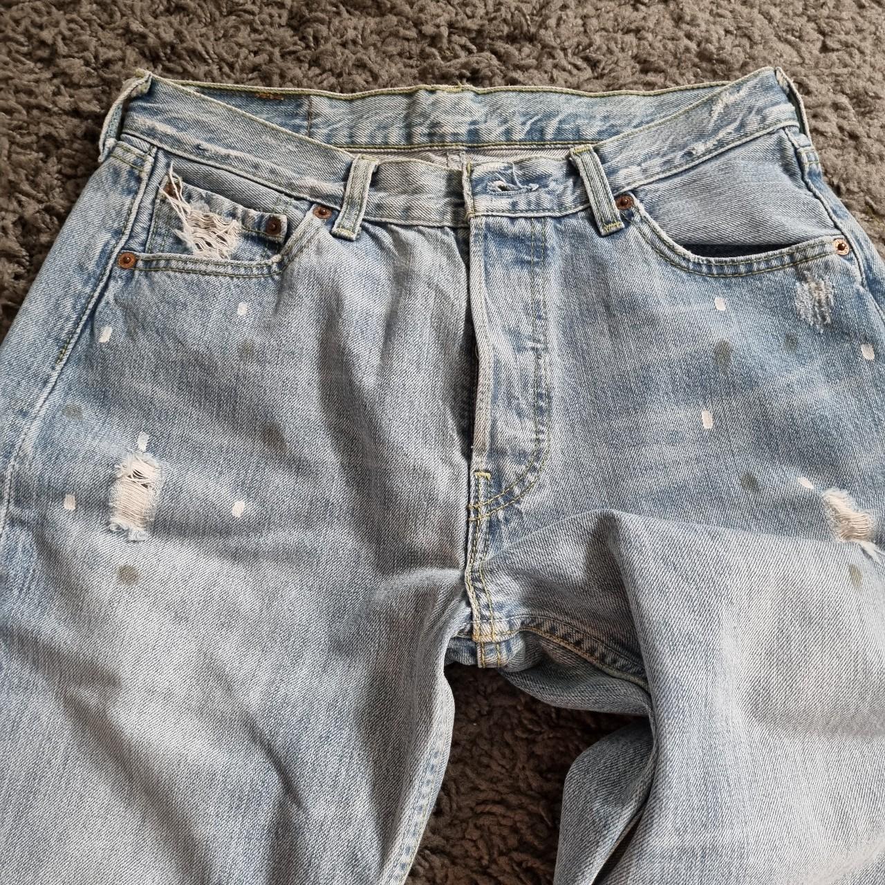 Original levi 501 ripped jeans. Badge is torn on one... - Depop