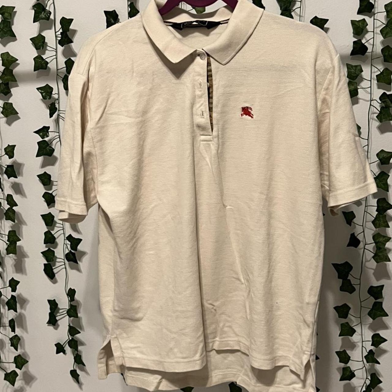 Burberry Men's Cream Polo-shirts | Depop