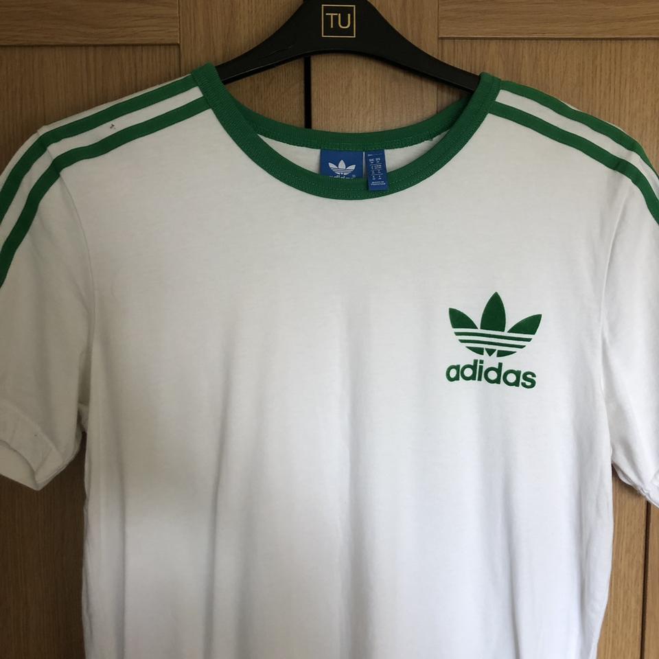 Green and shop white adidas shirt