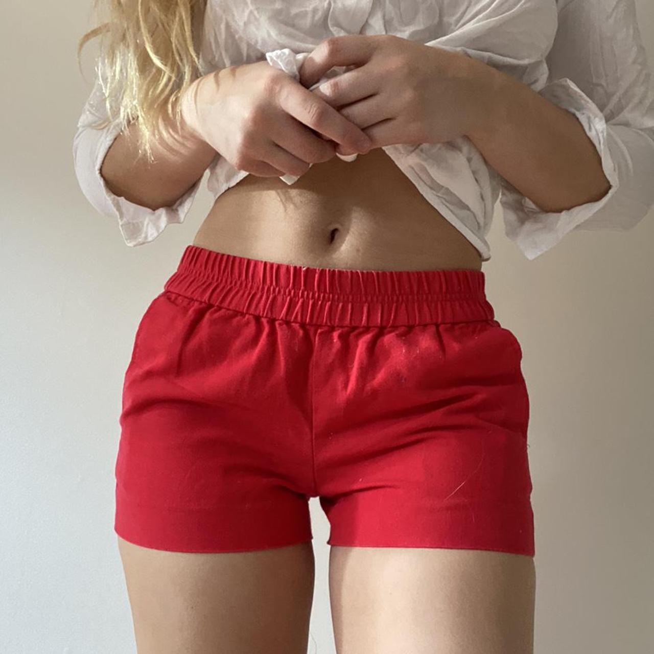 j crew red shorts