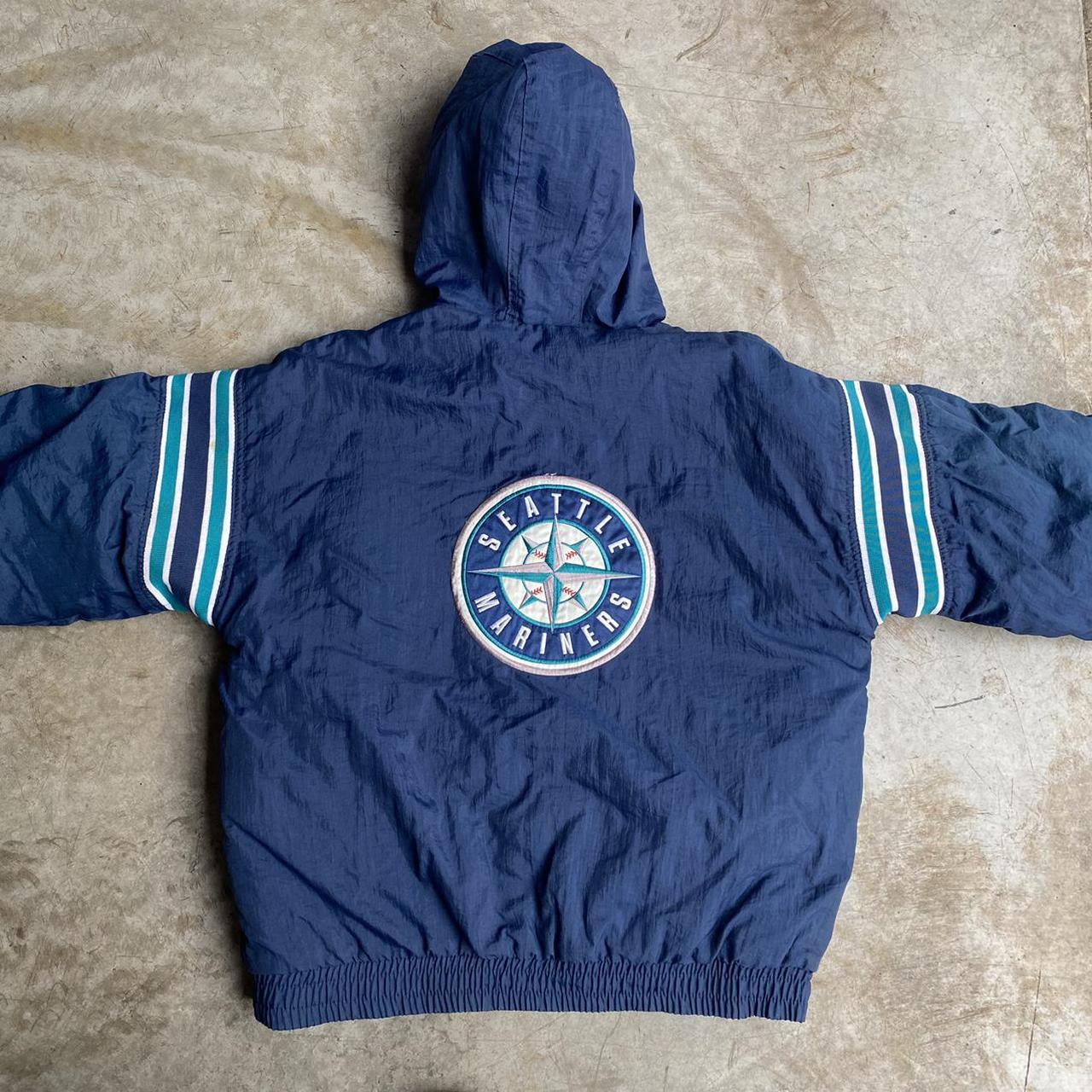 Vintage Seattle Mariners reversible puffer jacket... - Depop