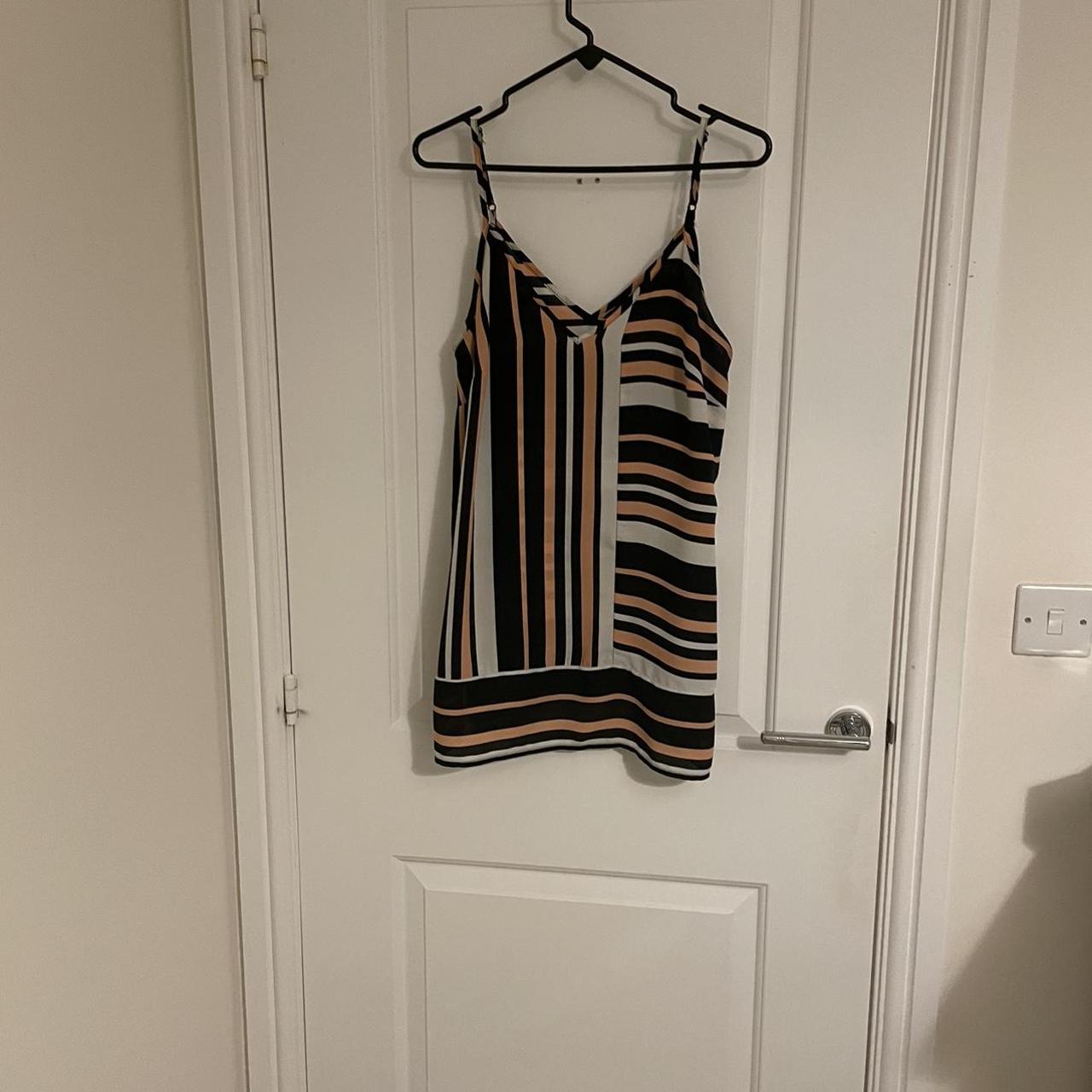 F&f pink, black and white stripe style top Size 12... Depop