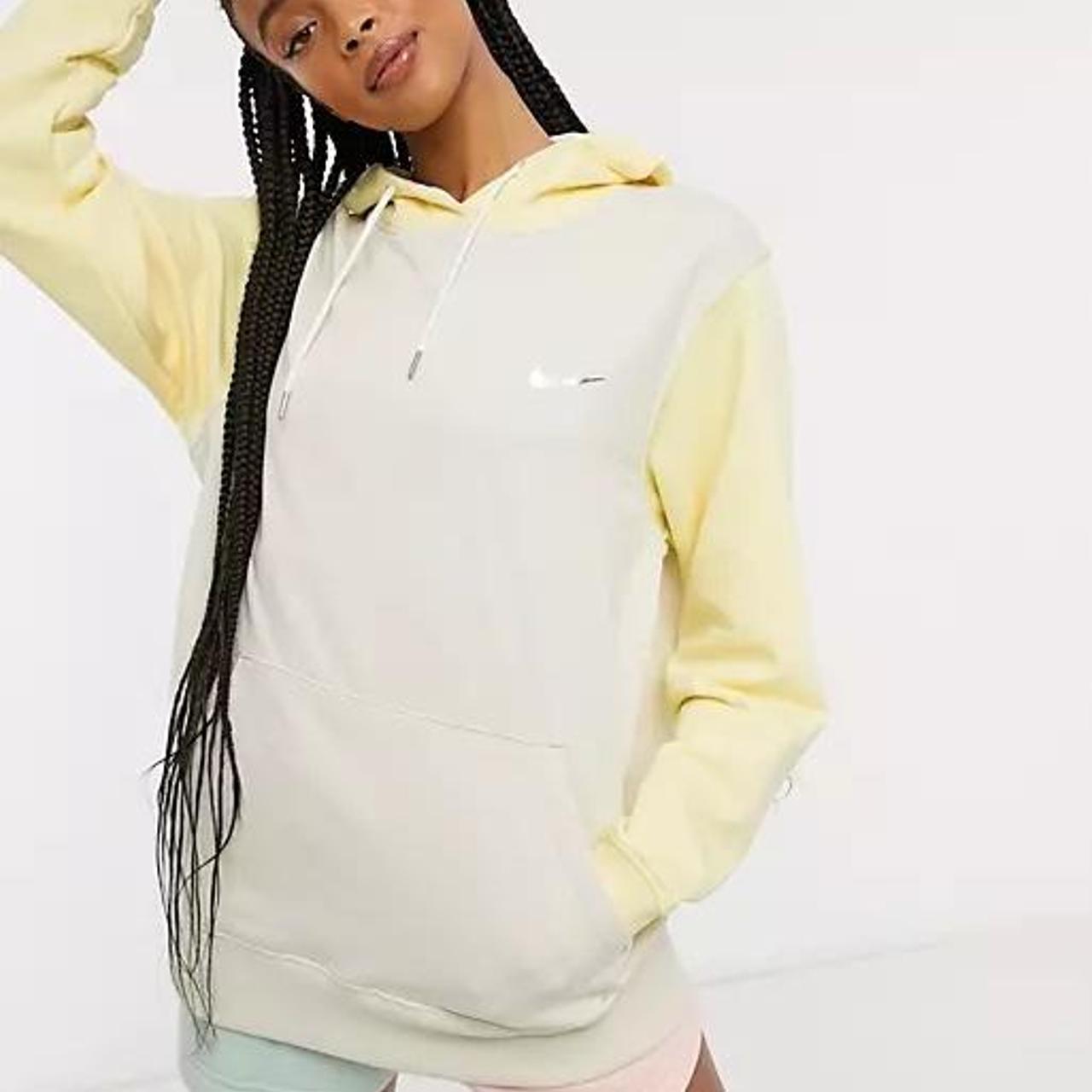 nike metallic swoosh colour block sweatshirt in neutrals