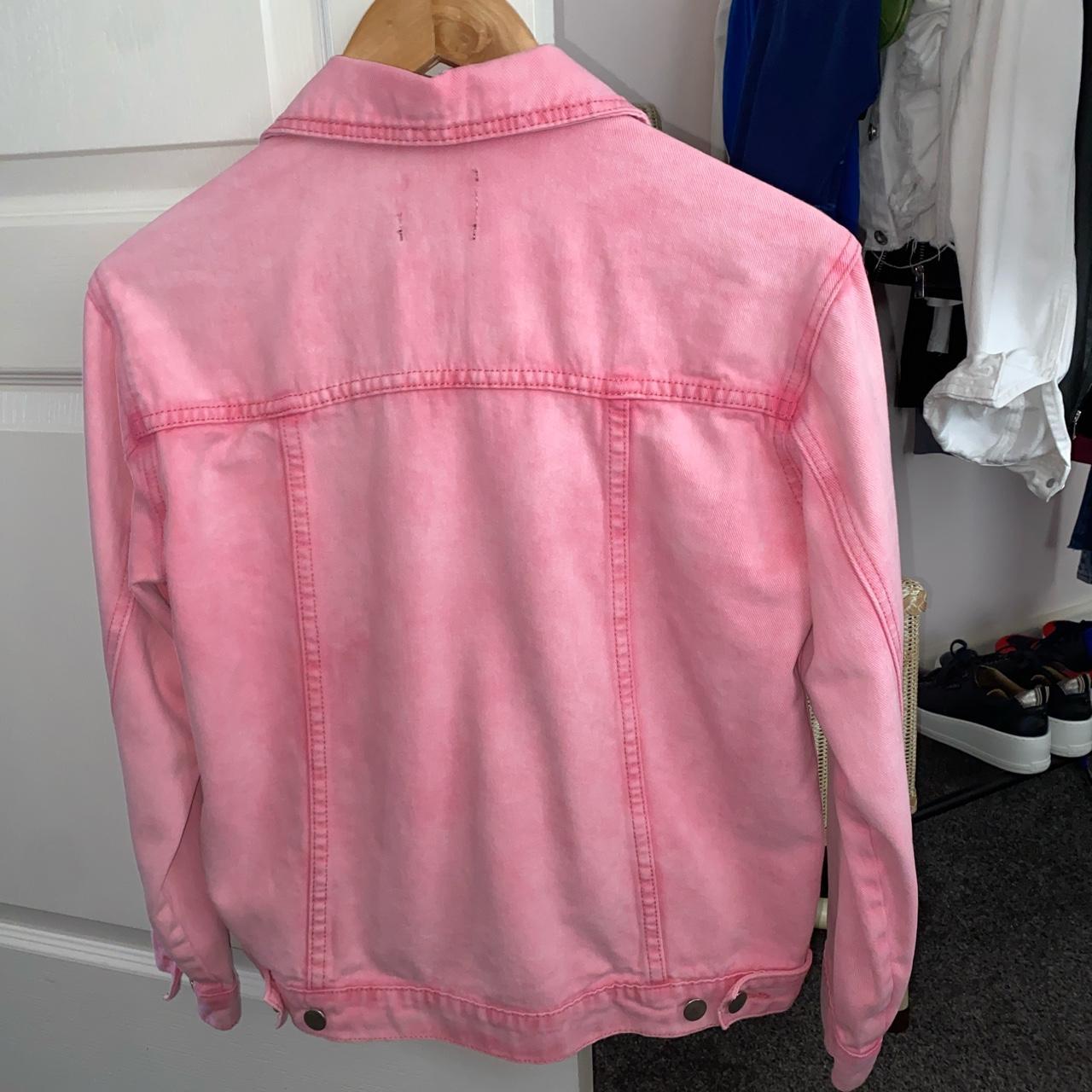 Boohoo pink denim jacket Petite size 8 Worn a few... Depop