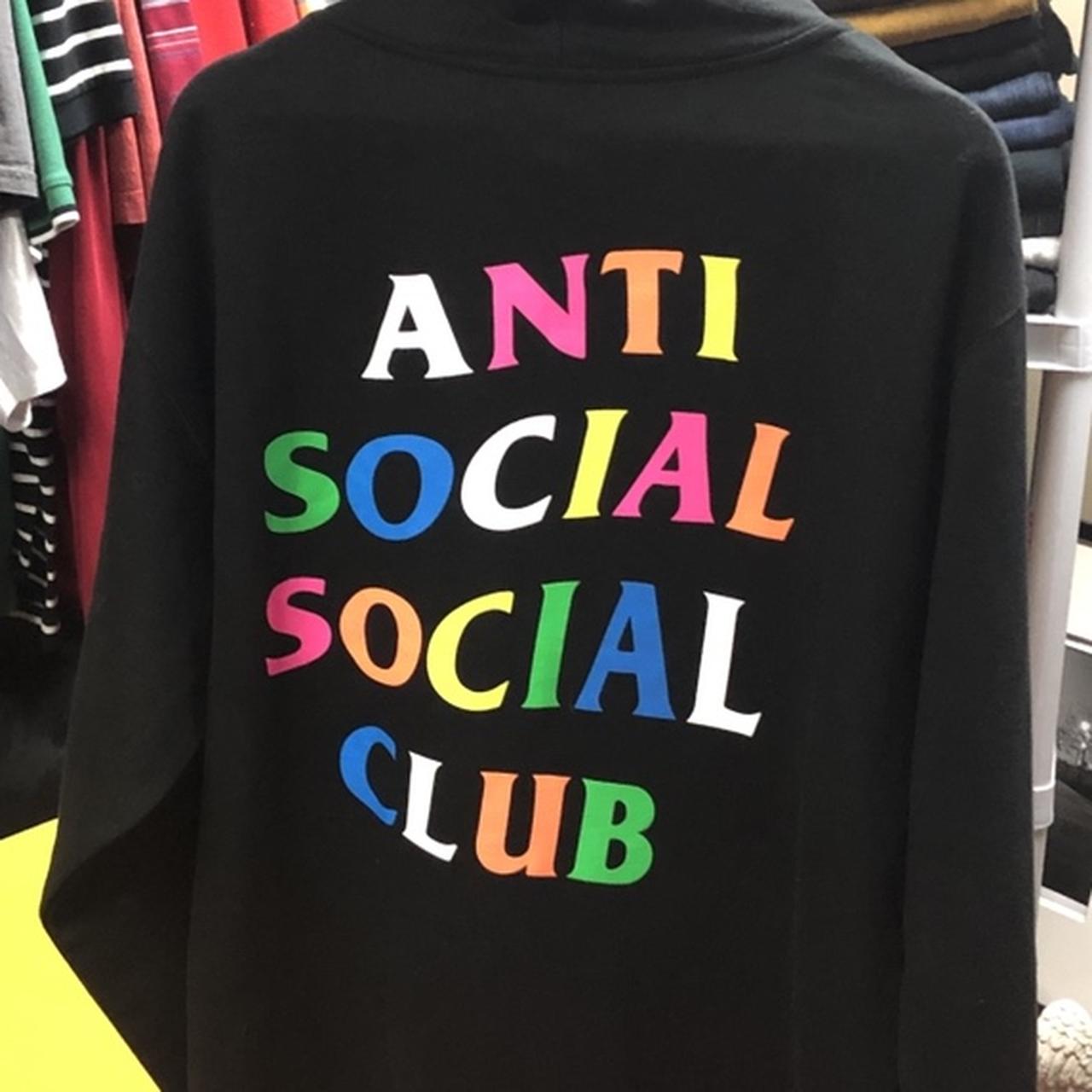 Anti social social shop club hoodie rainbow