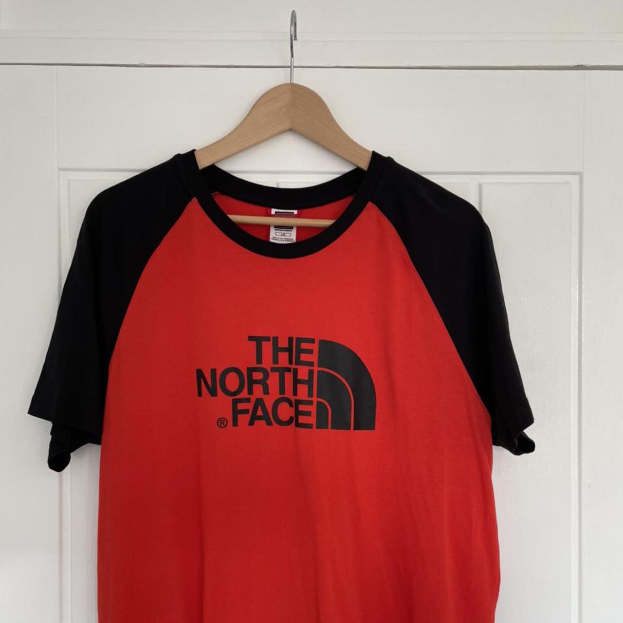 📍The North Face Red T-shirt with big spell out logo.... - Depop