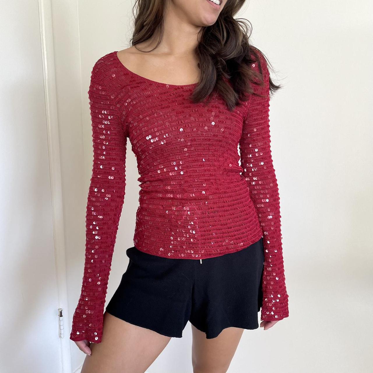 red sparkly sweater