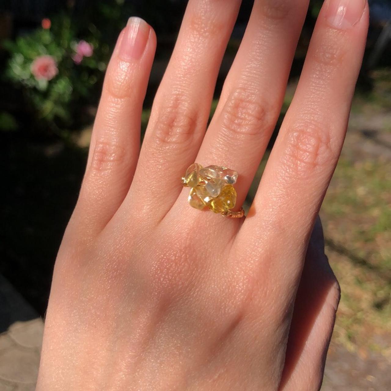 Faceted Citrine Flower Ring | Exotic India Art