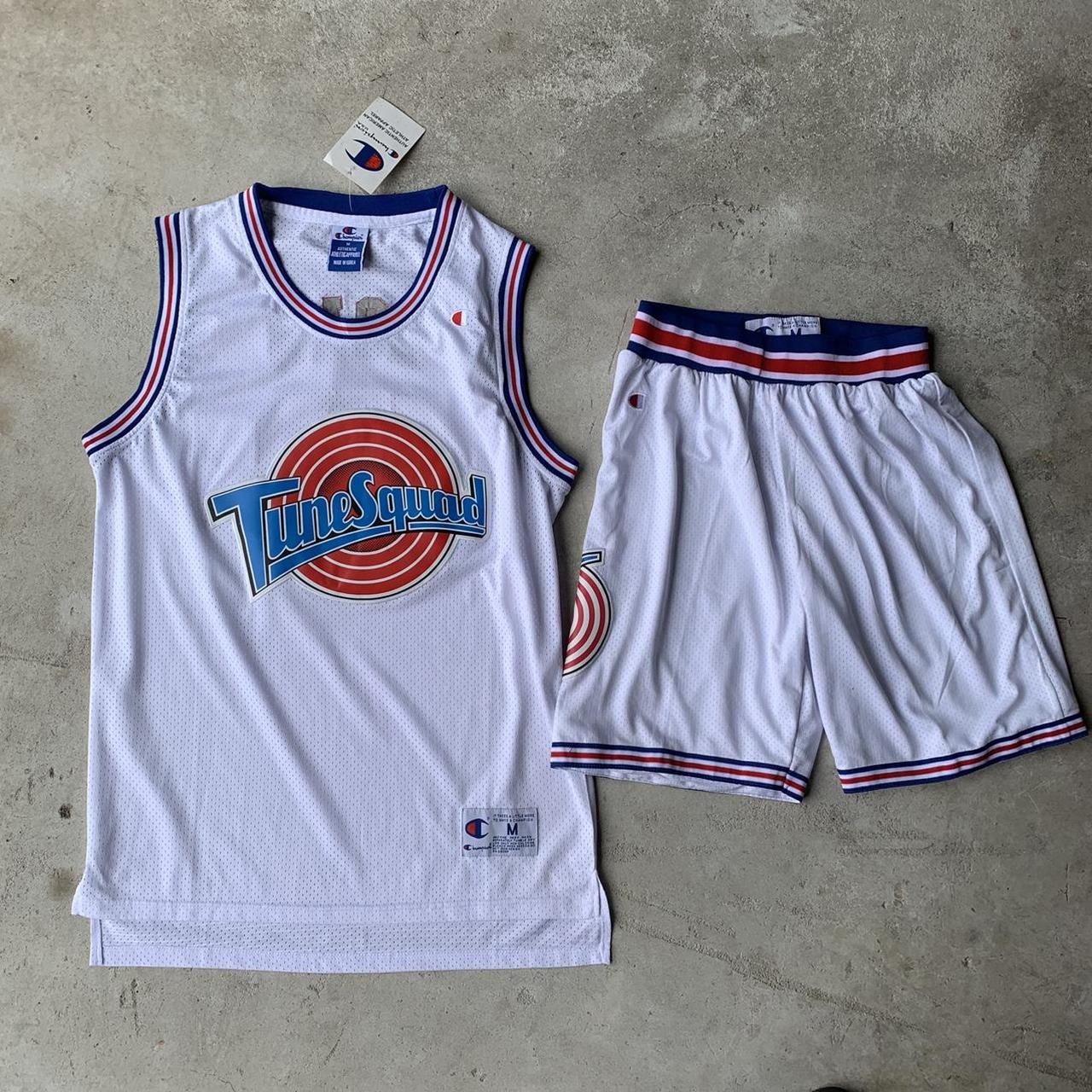Space Jam Vintage Champion Shorts White Red Tune Squad Basketball