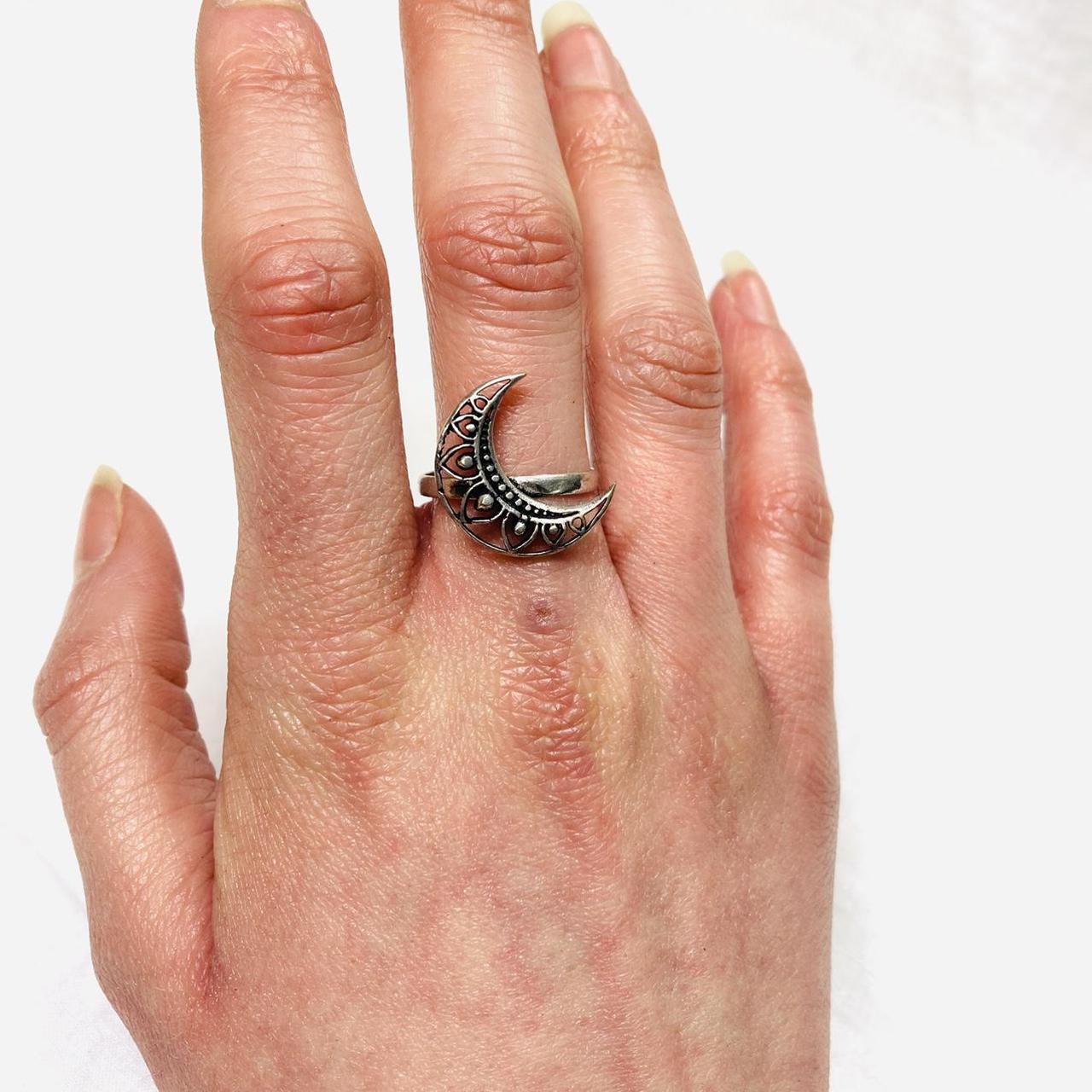 Product Image 1 - Silver moon ring made from
