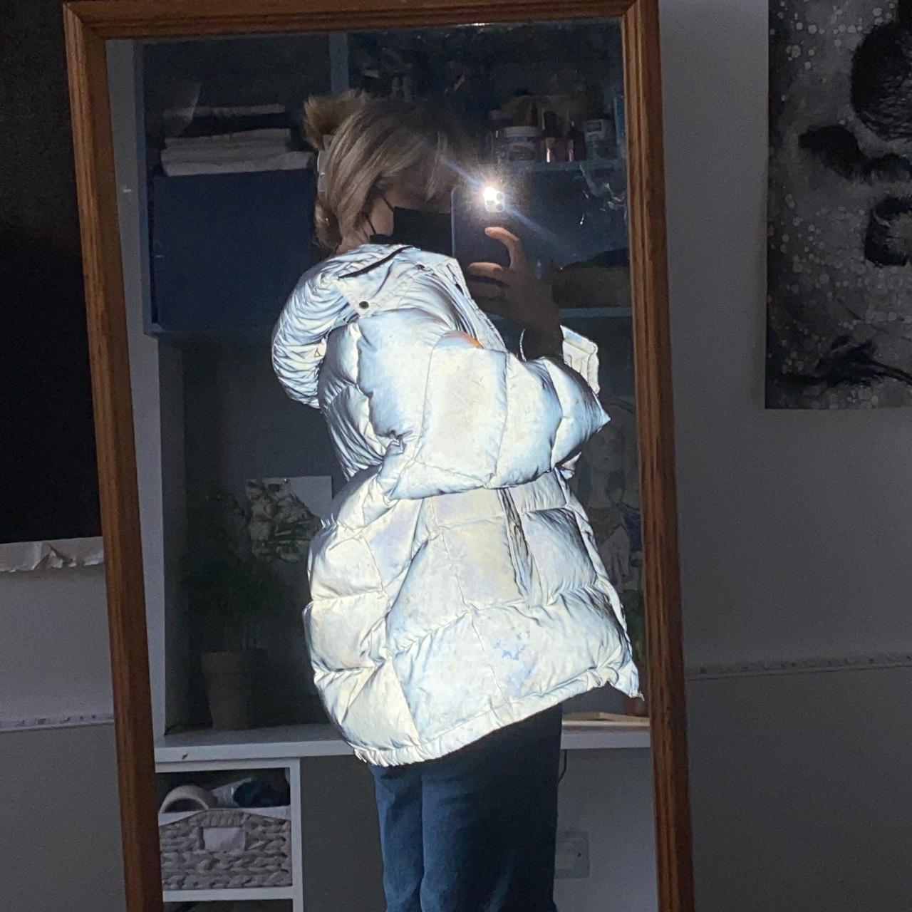 Balenciaga brandless reflective puffer jacket