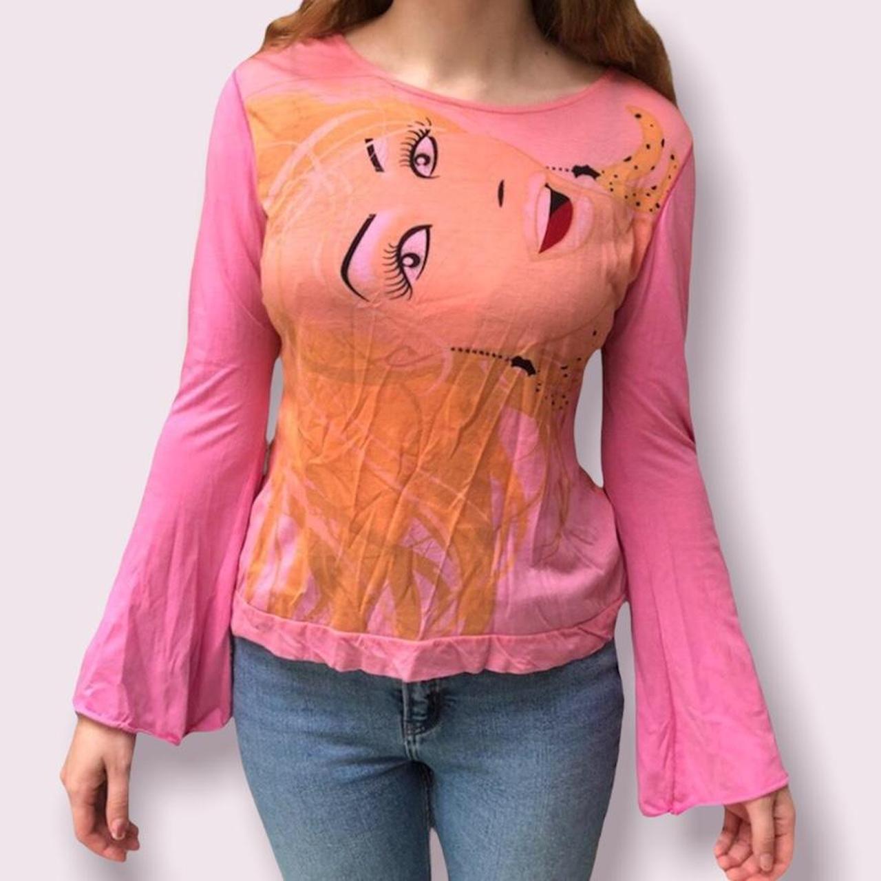 Women's Pink and Orange Top Depop