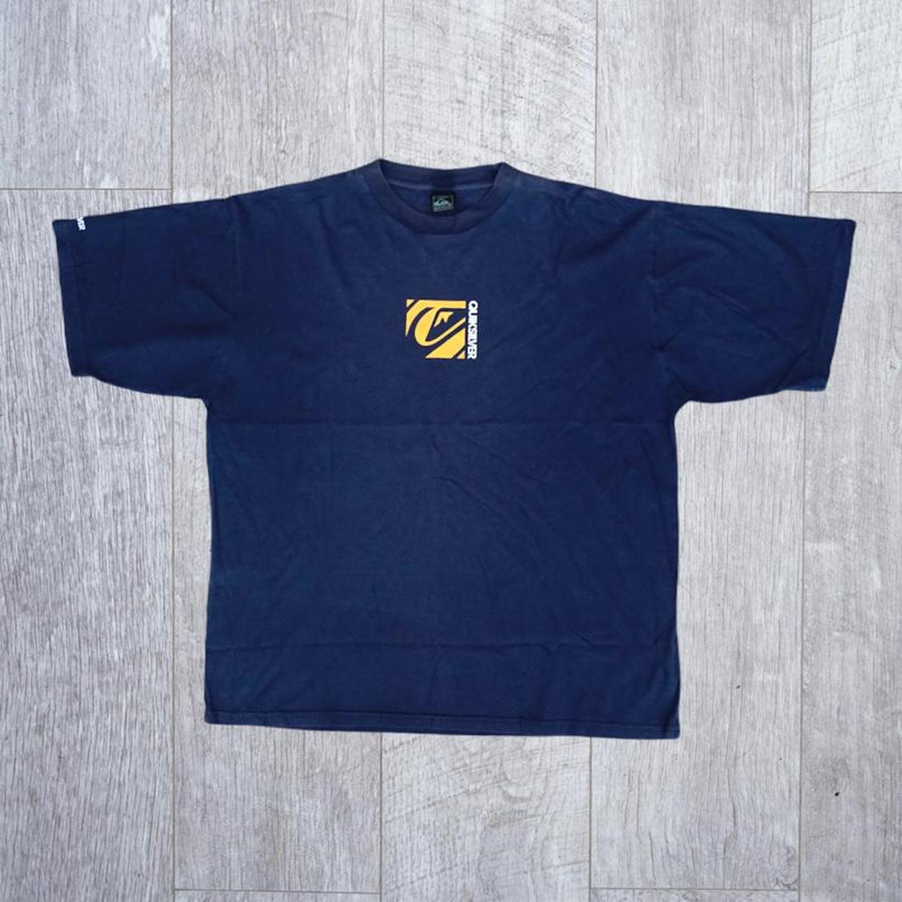Quiksilver Men's Navy and Yellow T-shirt
