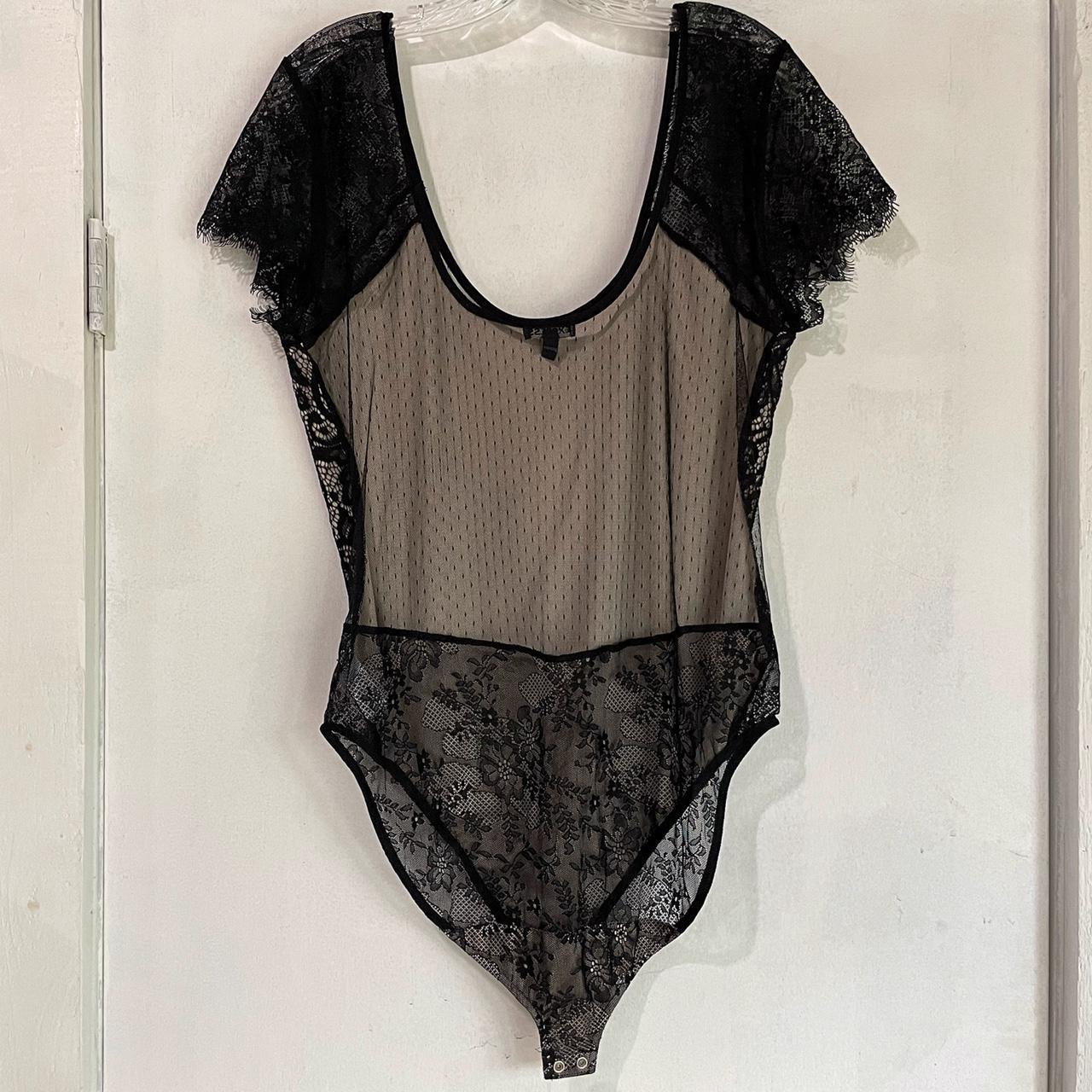 Express Black Lace Bodysuit Lingerie Teddy Depop