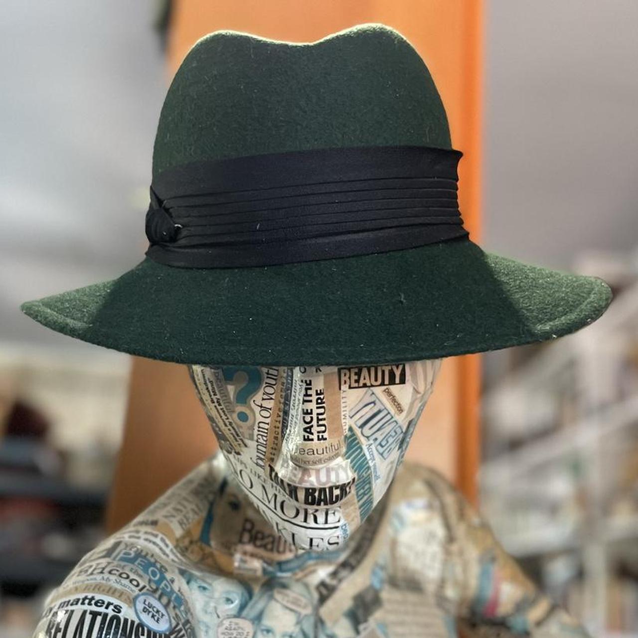 Vintage 90’s wool gent hat in hunter green with... Depop