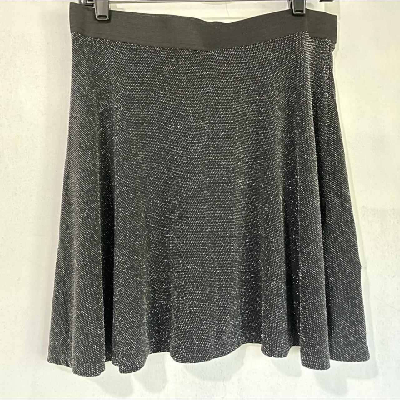 Black and silver sparkly mini skirt. A line. Swing... - Depop