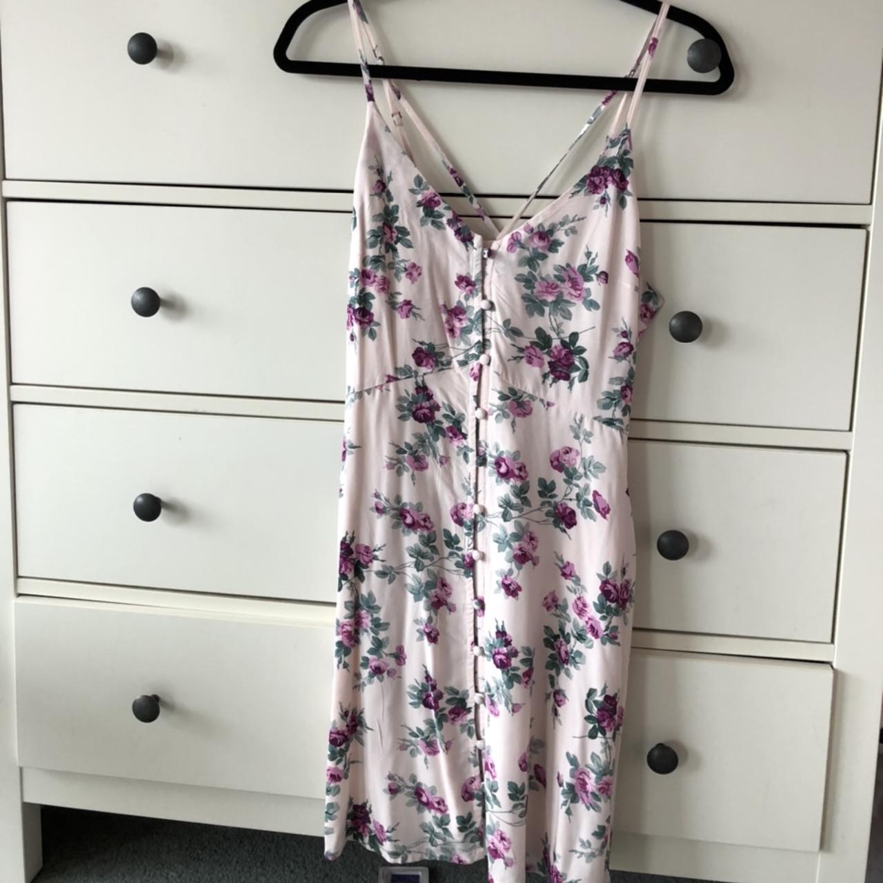 Abercrombie & Fitch pink floral strappy back summer... - Depop