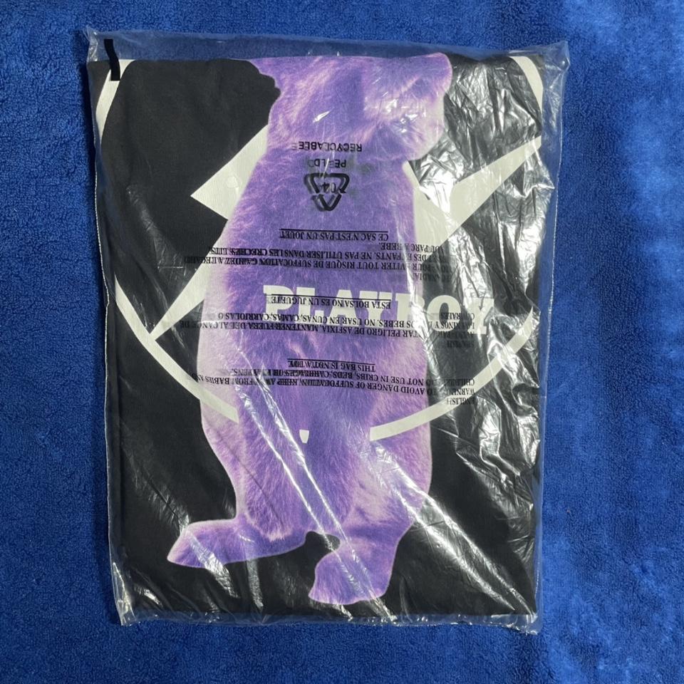 Fragment Meets Playboy Purple Bunny Black... - Depop