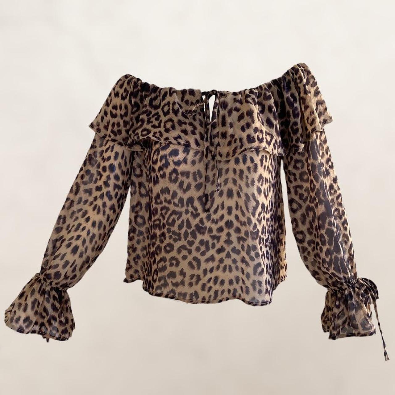 Boutique Leopard Print Blouse Seethrough - Depop
