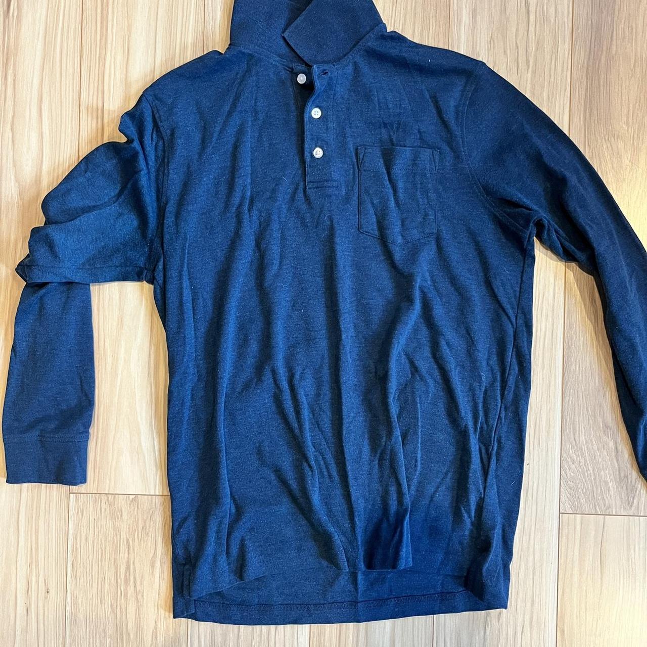 Croft&Barrow Blue Men’s Medium Long Sleeve Polo... - Depop