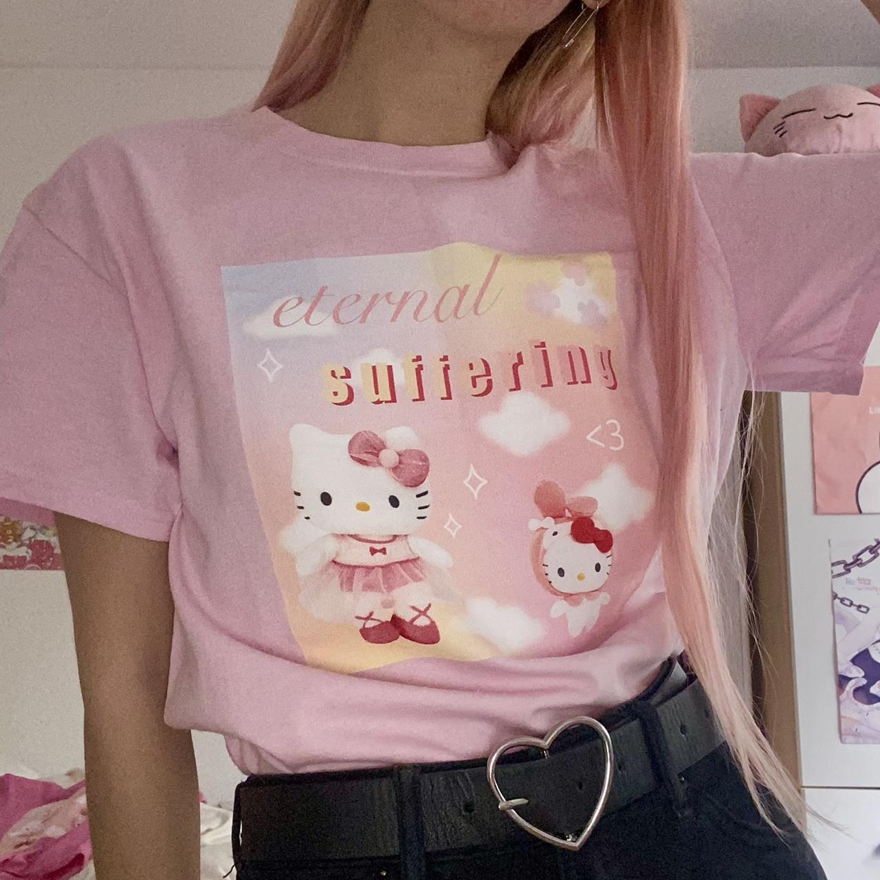 Sanrio, Tops, Pink Hello Kitty Shirt Super Cute And Y2k