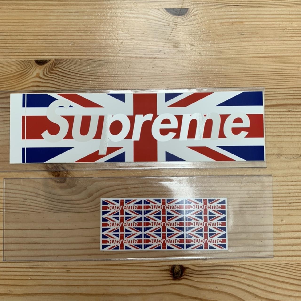 Supreme Union Jack Box logo sticker set Depop