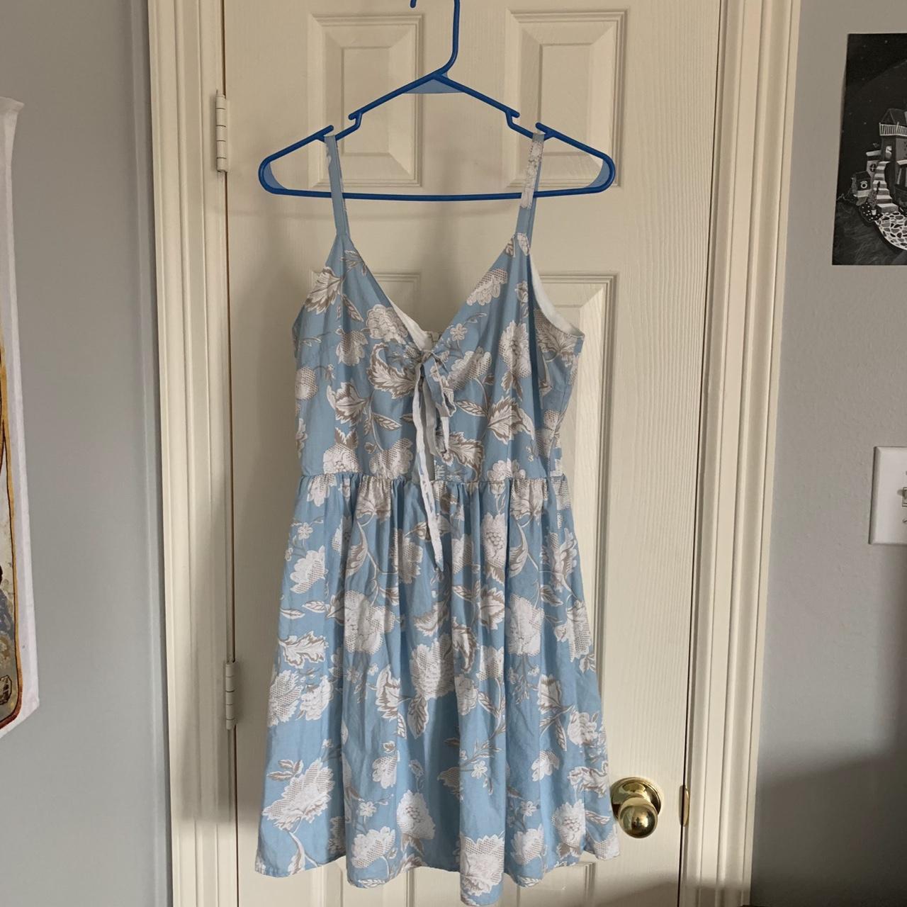 blue and white sundress from francescas. size... - Depop