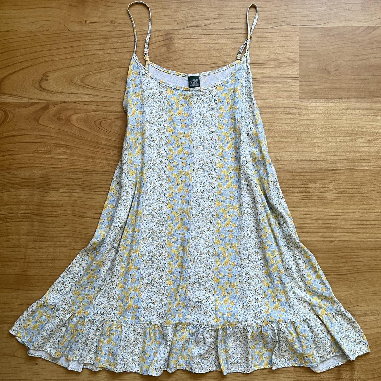 Target Women's Blue and Yellow Dress Depop