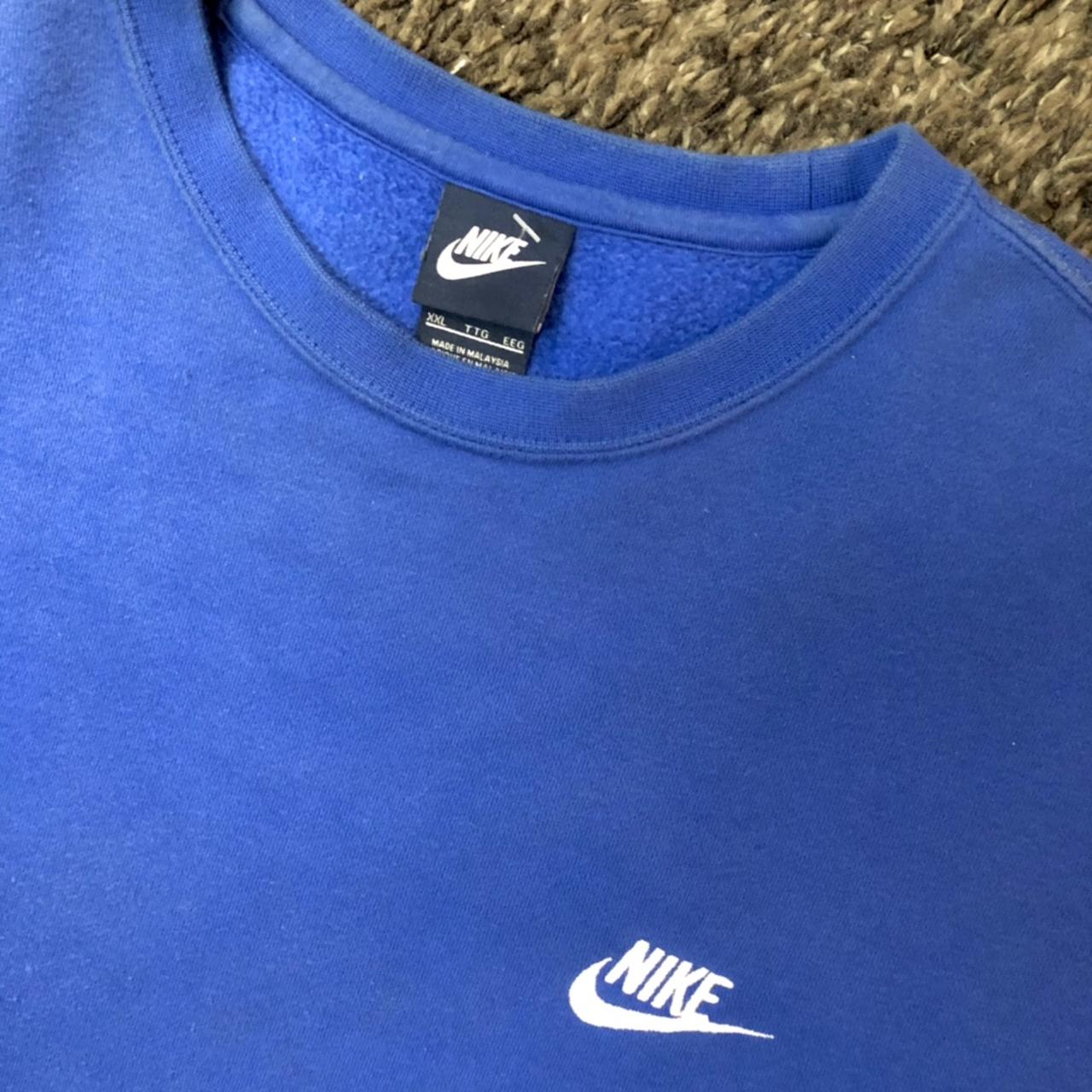 Pretty VINTAGE Nike BLUE crew neck XXL Meaning... - Depop