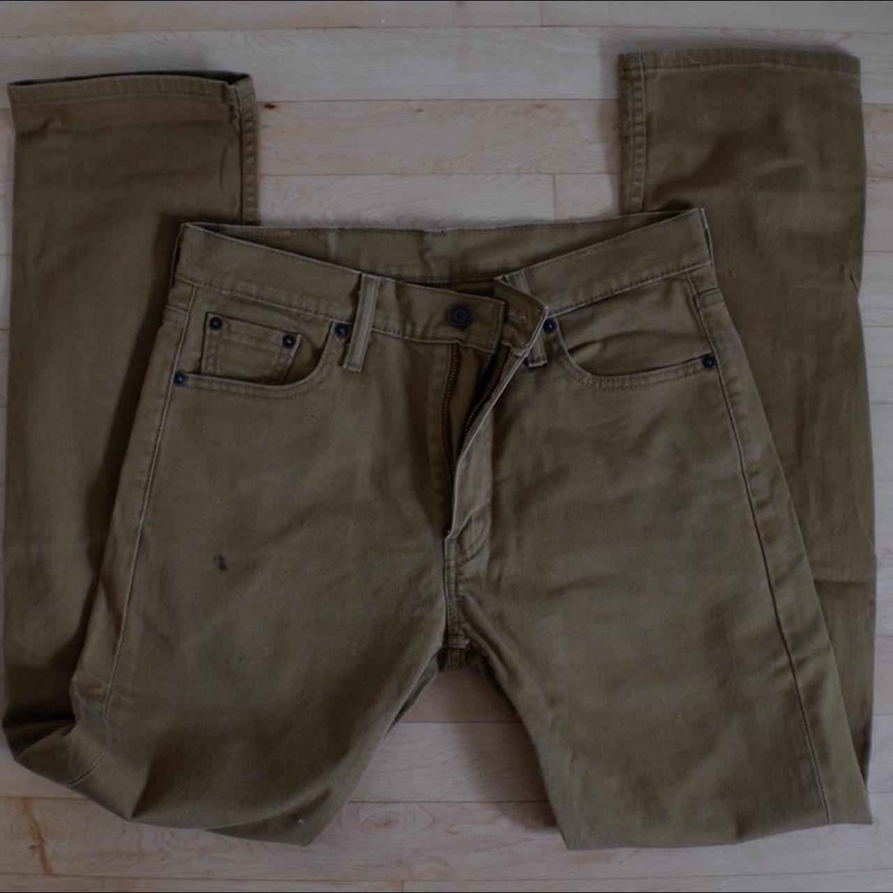 Levi’s 513 slim fit khaki olive wash jeans. Size w30... - Depop