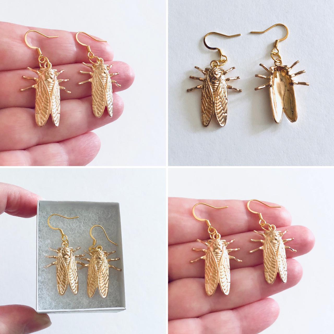 Gold Fly Necklace, Cicada Necklace, Cockroach Necklace, Insect Bug