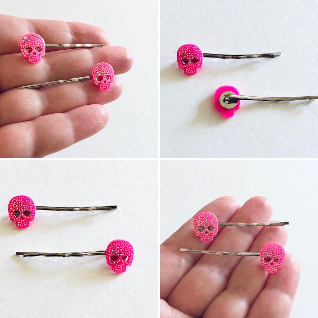 Product Image 4 - Glitter pink skulls bobby pins,