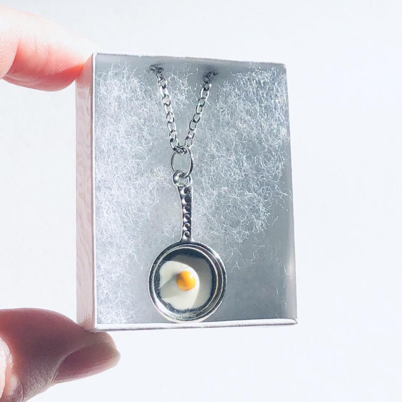 Product Image 2 - Silver frying pan egg necklace,