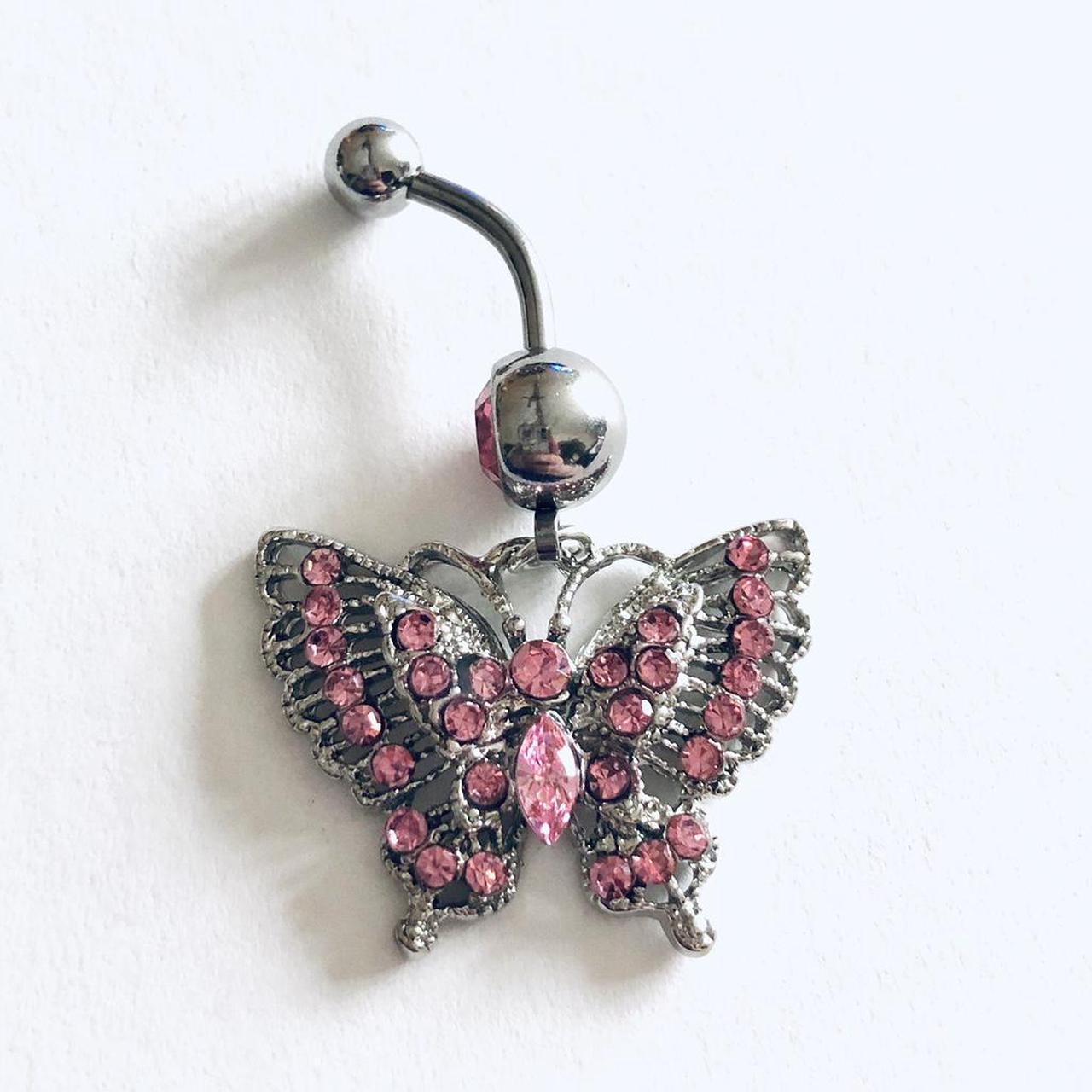 Butterfly belly charm, fully wings with all over... - Depop