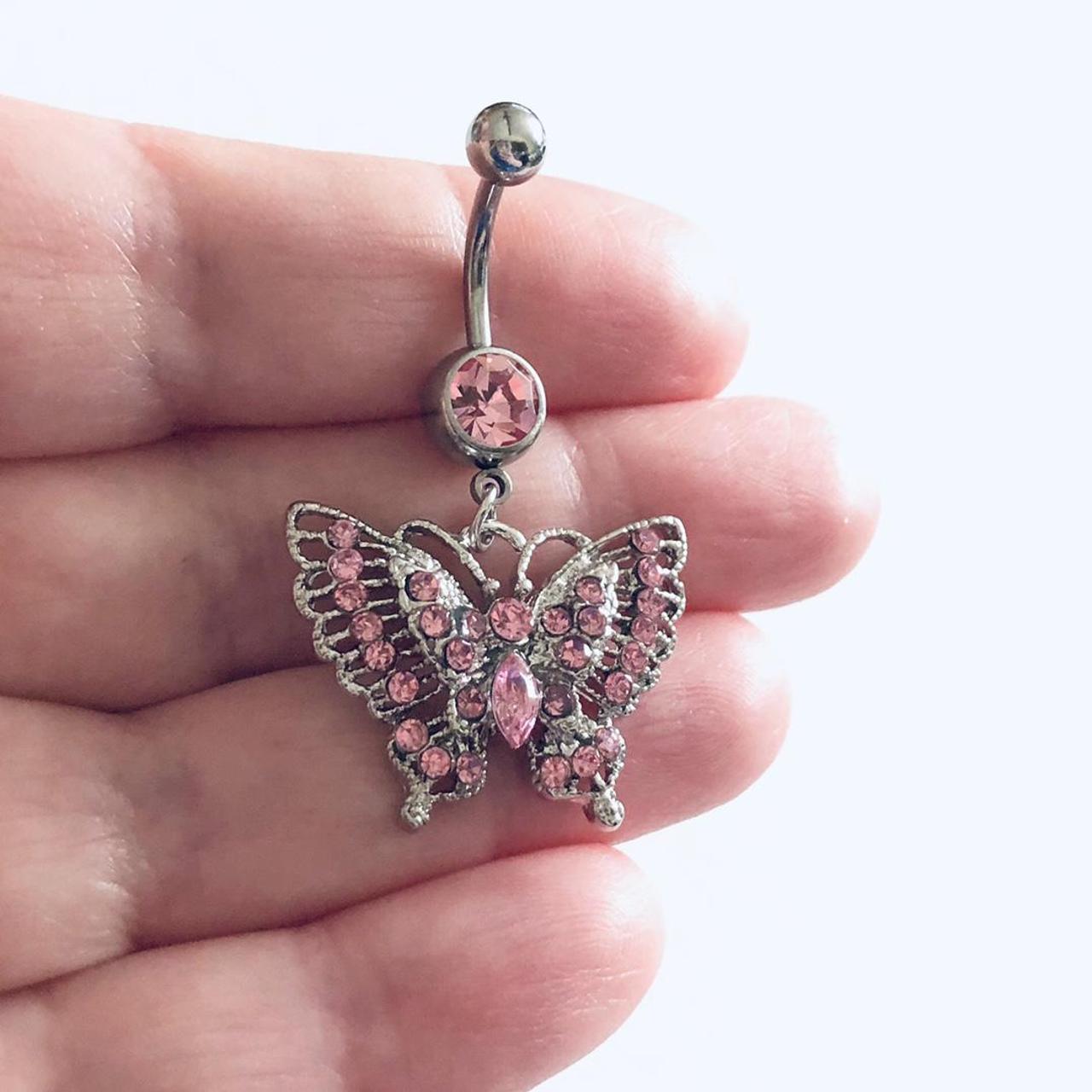 Butterfly belly charm, fully wings with all over... - Depop