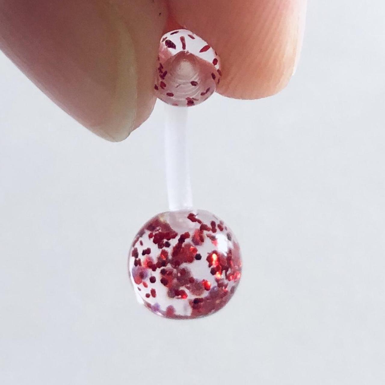 Product Image 1 - Red glitter belly button ring,